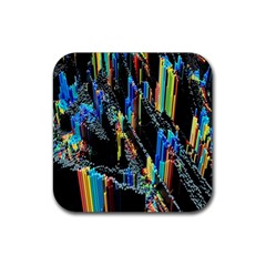 Abstract 3d Blender Colorful Rubber Coaster (square)  by Simbadda