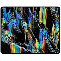 Abstract 3d Blender Colorful Double Sided Fleece Blanket (medium)  by Simbadda