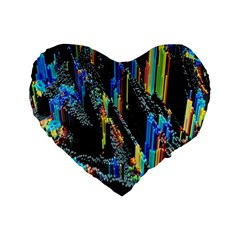 Abstract 3d Blender Colorful Standard 16  Premium Flano Heart Shape Cushions