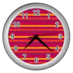 Lines Wall Clocks (silver)  by Valentinaart