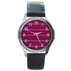 Lines Round Metal Watch