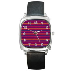 Lines Square Metal Watch