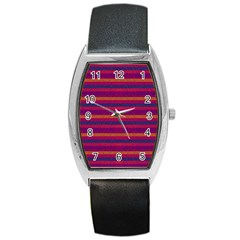 Lines Barrel Style Metal Watch