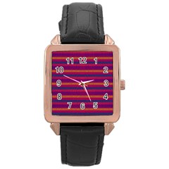 Lines Rose Gold Leather Watch 