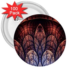 Abstract Fractal 3  Buttons (100 Pack)  by Simbadda