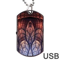 Abstract Fractal Dog Tag Usb Flash (one Side) by Simbadda