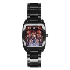 Abstract Fractal Stainless Steel Barrel Watch