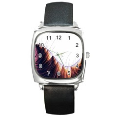 Abstract Lines Square Metal Watch