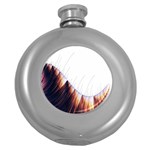 Abstract Lines Round Hip Flask (5 oz) Front