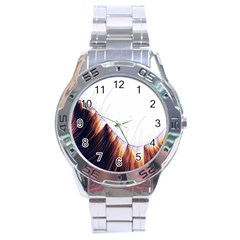 Abstract Lines Stainless Steel Analogue Watch by Simbadda