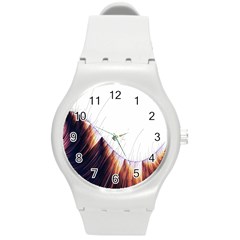 Abstract Lines Round Plastic Sport Watch (m) by Simbadda