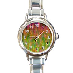 Abstract Trippy Bright Melting Round Italian Charm Watch by Simbadda