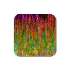 Abstract Trippy Bright Melting Rubber Square Coaster (4 Pack)  by Simbadda