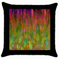 Abstract Trippy Bright Melting Throw Pillow Case (black) by Simbadda