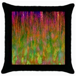 Abstract Trippy Bright Melting Throw Pillow Case (Black) Front