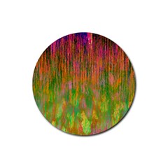 Abstract Trippy Bright Melting Rubber Coaster (round)  by Simbadda