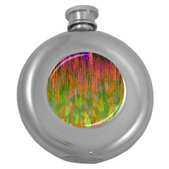 Abstract Trippy Bright Melting Round Hip Flask (5 Oz) by Simbadda