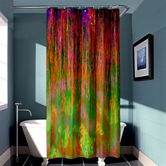 Abstract Trippy Bright Melting Shower Curtain 36  X 72  (stall)  by Simbadda