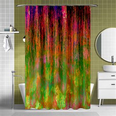 Abstract Trippy Bright Melting Shower Curtain 48  X 72  (small)  by Simbadda