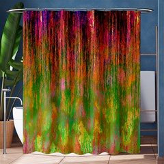 Abstract Trippy Bright Melting Shower Curtain 60  X 72  (medium)  by Simbadda