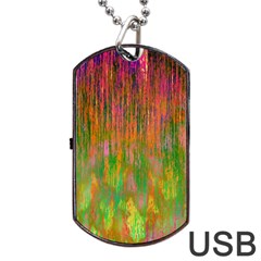 Abstract Trippy Bright Melting Dog Tag Usb Flash (one Side) by Simbadda