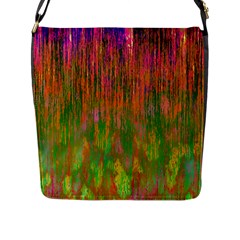 Abstract Trippy Bright Melting Flap Messenger Bag (l)  by Simbadda