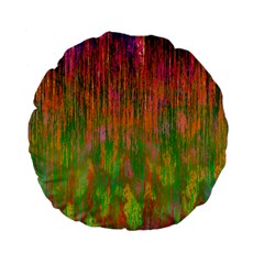 Abstract Trippy Bright Melting Standard 15  Premium Flano Round Cushions by Simbadda