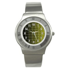 Pixel Gradient Pattern Stainless Steel Watch by Simbadda