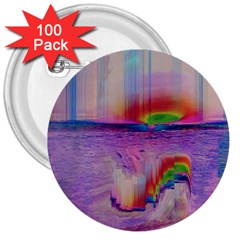 Glitch Art Abstract 3  Buttons (100 Pack)  by Simbadda