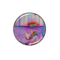 Glitch Art Abstract Hat Clip Ball Marker by Simbadda