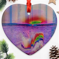 Glitch Art Abstract Heart Ornament (two Sides) by Simbadda