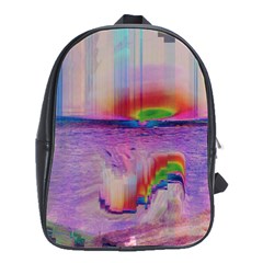 Glitch Art Abstract School Bags(large)  by Simbadda