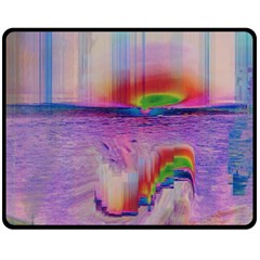 Glitch Art Abstract Fleece Blanket (medium)  by Simbadda