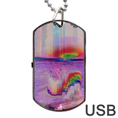 Glitch Art Abstract Dog Tag Usb Flash (two Sides)