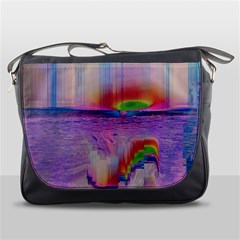 Glitch Art Abstract Messenger Bags by Simbadda