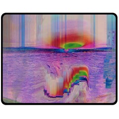 Glitch Art Abstract Double Sided Fleece Blanket (medium)  by Simbadda