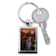 River Venice Gondolas Italy Artwork Painting Key Chains (rectangle)  by Simbadda