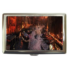 River Venice Gondolas Italy Artwork Painting Cigarette Money Cases by Simbadda