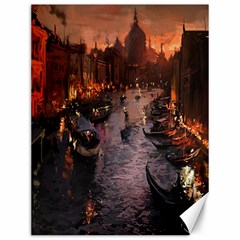 River Venice Gondolas Italy Artwork Painting Canvas 12  X 16   by Simbadda