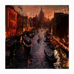 River Venice Gondolas Italy Artwork Painting Medium Glasses Cloth (2-side) by Simbadda