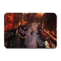 River Venice Gondolas Italy Artwork Painting Plate Mats by Simbadda