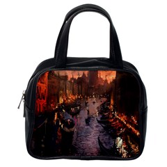 River Venice Gondolas Italy Artwork Painting Classic Handbags (one Side) by Simbadda