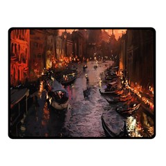 River Venice Gondolas Italy Artwork Painting Fleece Blanket (small) by Simbadda