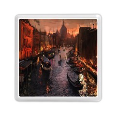 River Venice Gondolas Italy Artwork Painting Memory Card Reader (square) 