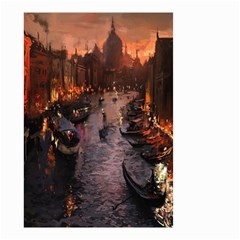 River Venice Gondolas Italy Artwork Painting Small Garden Flag (two Sides) by Simbadda