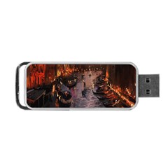 River Venice Gondolas Italy Artwork Painting Portable Usb Flash (two Sides) by Simbadda