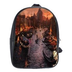 River Venice Gondolas Italy Artwork Painting School Bags (xl)  by Simbadda