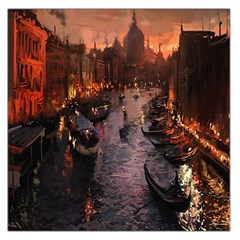 River Venice Gondolas Italy Artwork Painting Large Satin Scarf (square) by Simbadda