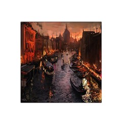 River Venice Gondolas Italy Artwork Painting Satin Bandana Scarf by Simbadda