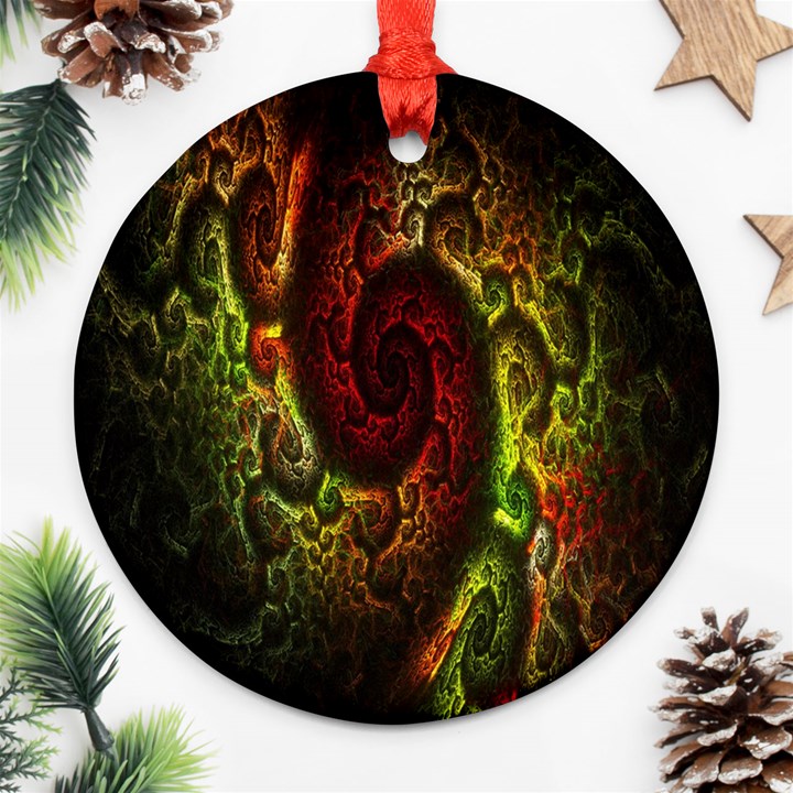 Fractal Digital Art Ornament (Round)